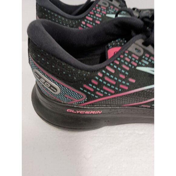 Brooks Glycerin 20 Womens Road Running Shoes Size 7 Black Pink Lace Up Athletic - Picture 8 of 11